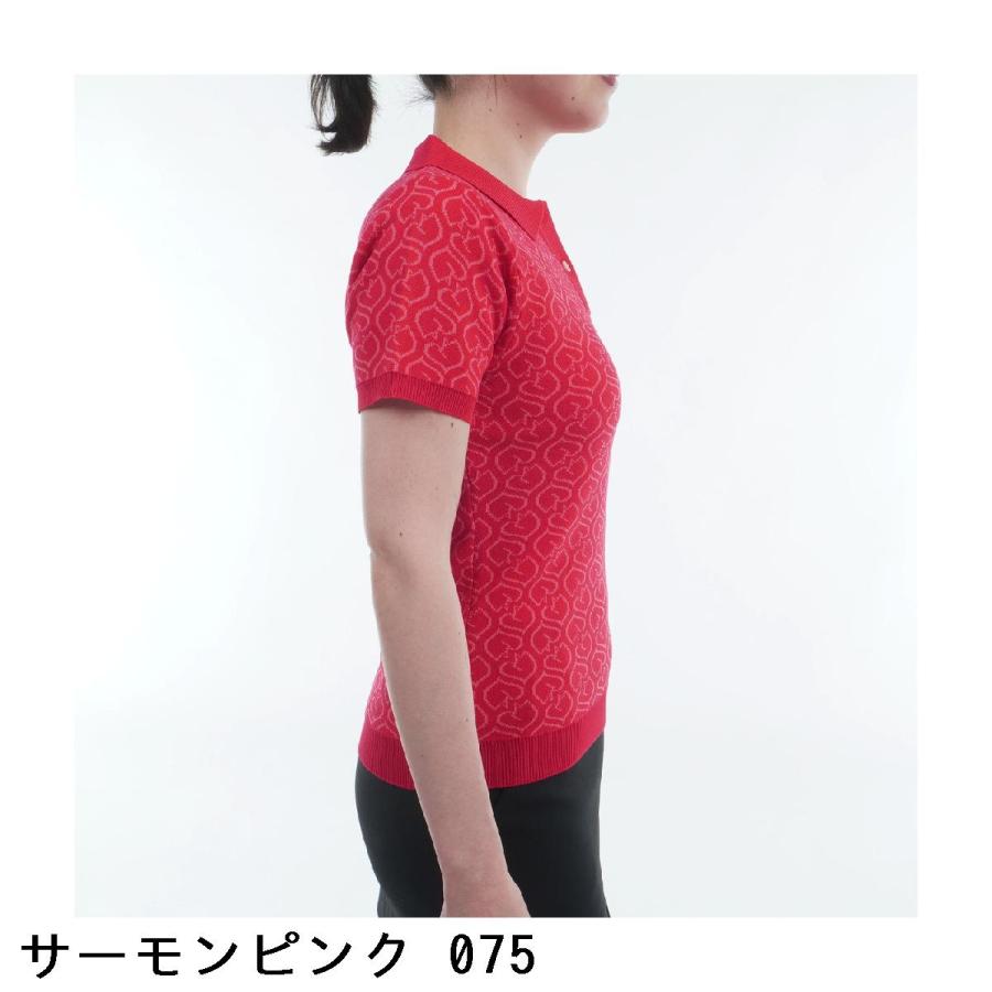 ビバハート VIVA HEART ケディハート総柄ニット半袖ポロシャツ レディスの画像