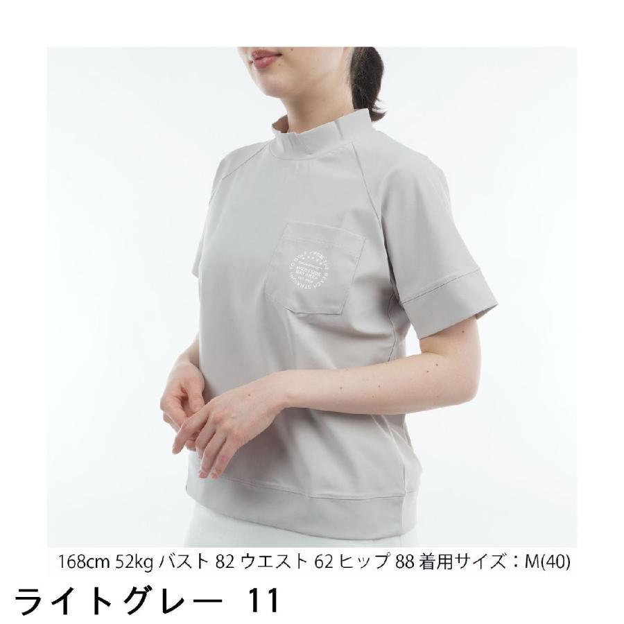 Rosasen（ロサーセン） ストレッチ バックロゴ半袖モックネックシャツ
