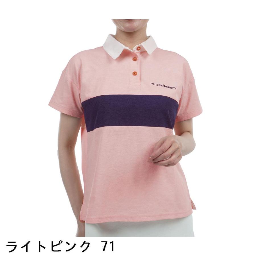 Rosasen（ロサーセン） ストレッチ ソロナ 切り替え半袖ポロシャツ 