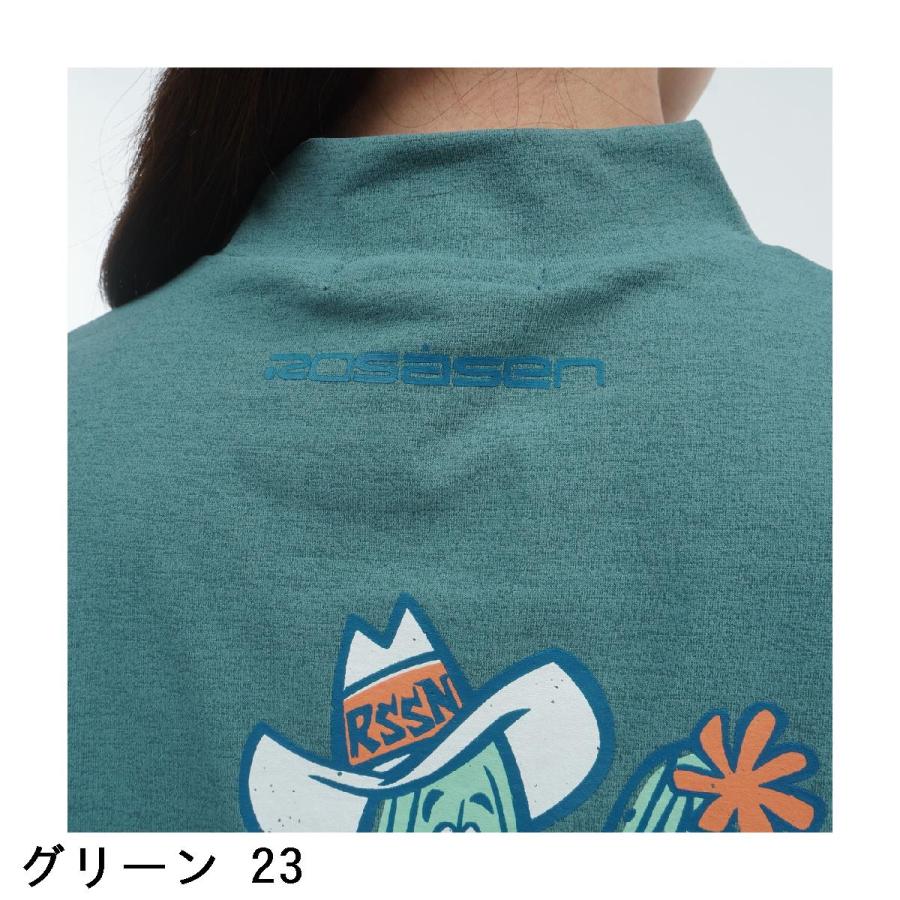 ロサーセン ROSASEN ストレッチ ソロナ キャラクター 半袖モックネックシャツ レディスの画像
