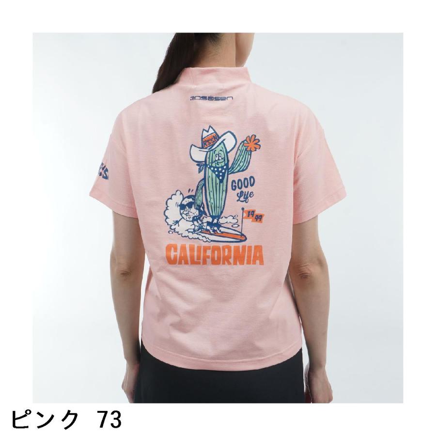 ロサーセン ROSASEN ストレッチ ソロナ キャラクター 半袖モックネックシャツ レディスの画像