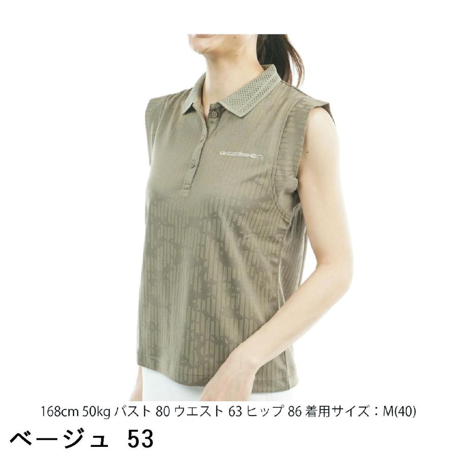 rosasen レディース ノースリーブシャツ Mサイズ Rosasen（ロサーセン） 冷感ジャカードノースリーブポロシャツ