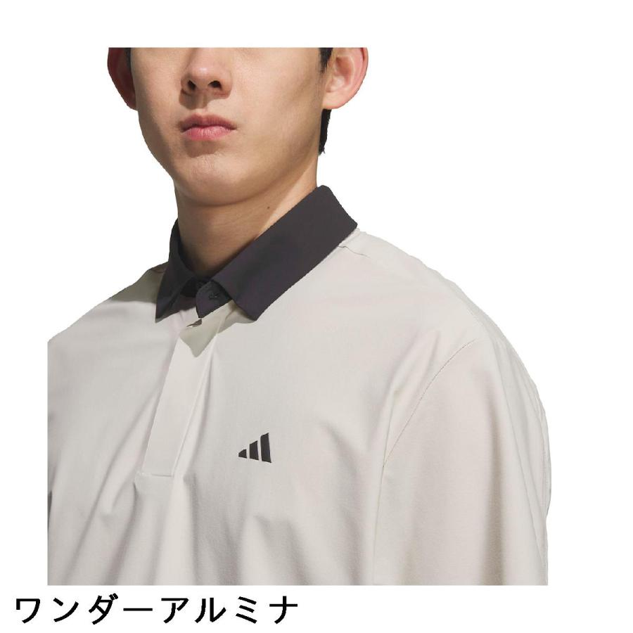 adidas（アディダス） ストレッチ ボタンダウン 半袖ポロシャツ : GDO