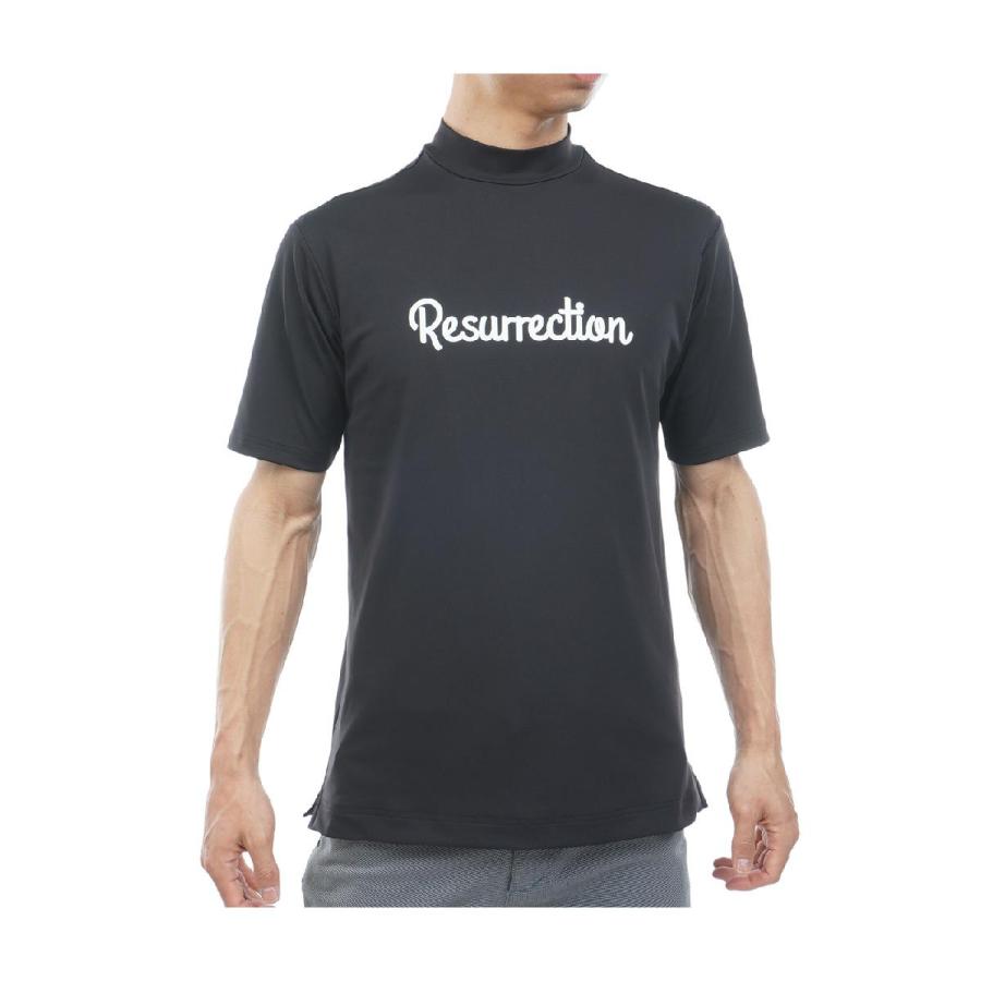 レザレクション Resurrection シリコンロゴ モックネック半袖シャツ