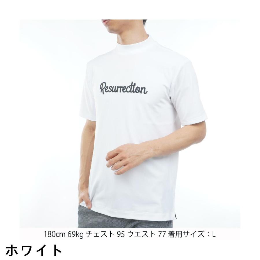 レザレクション Resurrection シリコンロゴ モックネック半袖シャツ