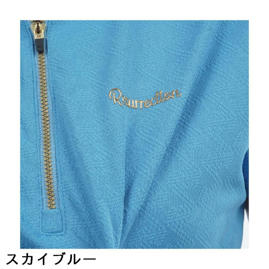 レザレクション Resurrection ジャカード ハーフジップ半袖シャツ