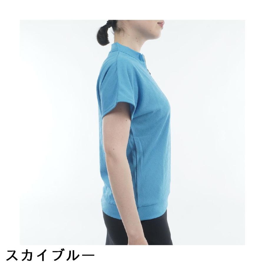 RESURRECTION レザレクション　ジャガード　半袖シャツ　S レディース レザレクション Resurrection ジャカード ハーフジップ半袖シャツ