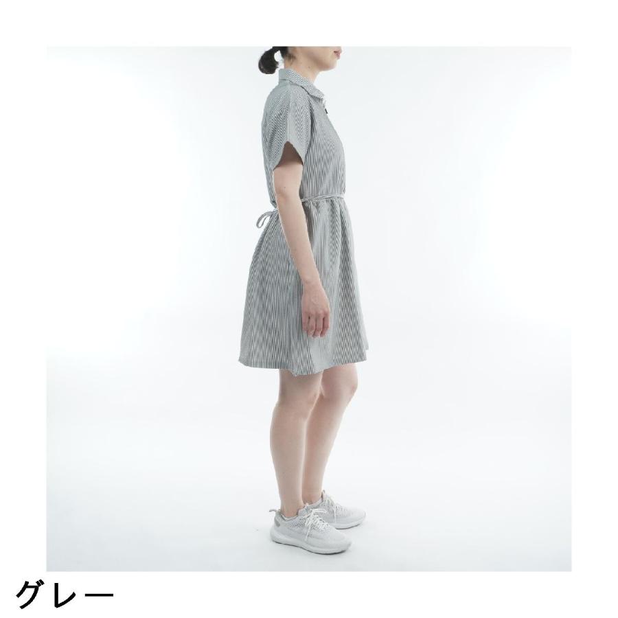 Resurrection ゴルフワンピース ストライプ柄 Lサイズ レザレクション Resurrection 2WAY サッカーストライプワンピース