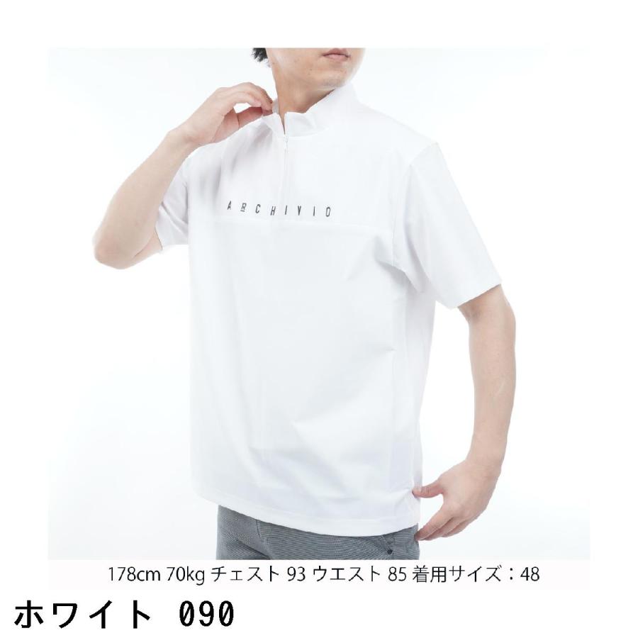 アルチビオ archivio 素材切替 UV 冷感 ハーフジップ半袖プルオーバーシャツの画像