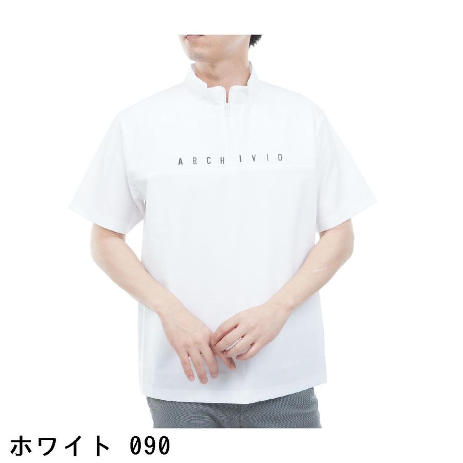 アルチビオ archivio 素材切替 UV 冷感 ハーフジップ半袖プルオーバーシャツの画像