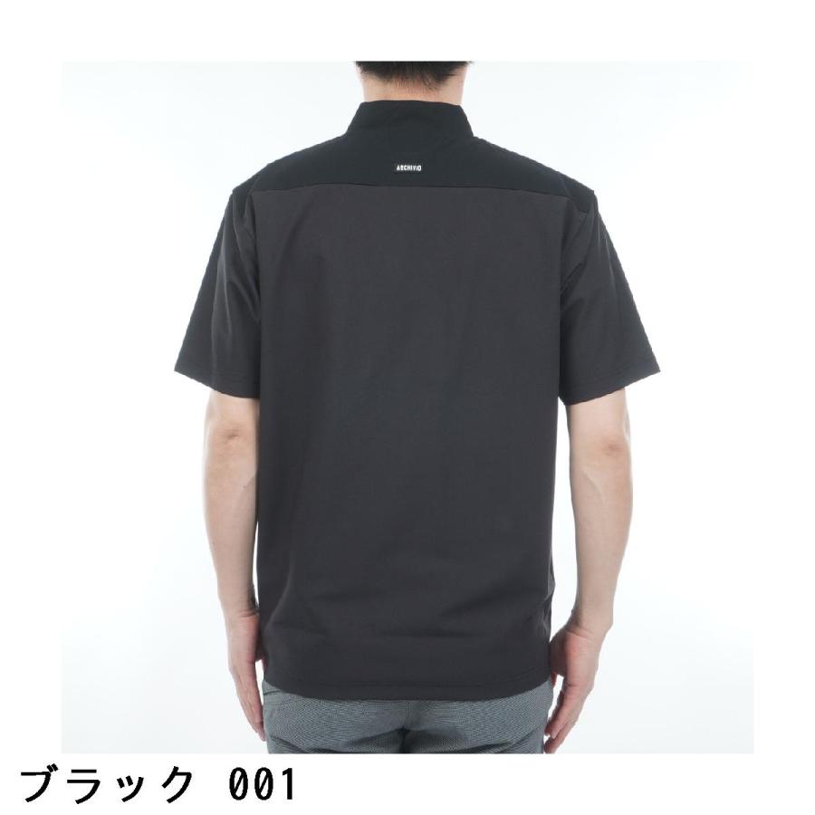 アルチビオ archivio 素材切替 UV 冷感 ハーフジップ半袖プルオーバーシャツの画像