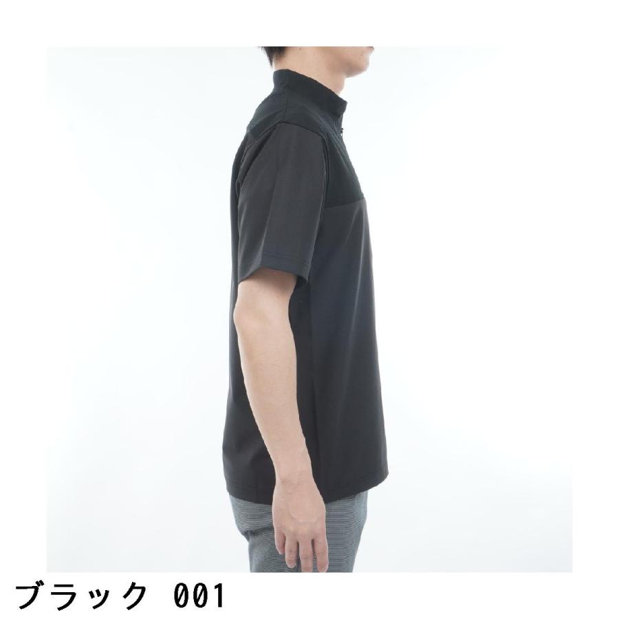 アルチビオ archivio 素材切替 UV 冷感 ハーフジップ半袖プルオーバーシャツの画像