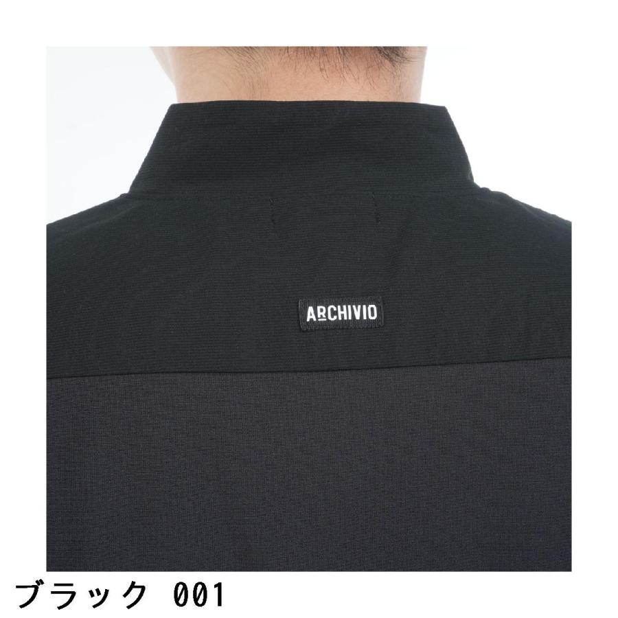 アルチビオ archivio 素材切替 UV 冷感 ハーフジップ半袖プルオーバーシャツの画像