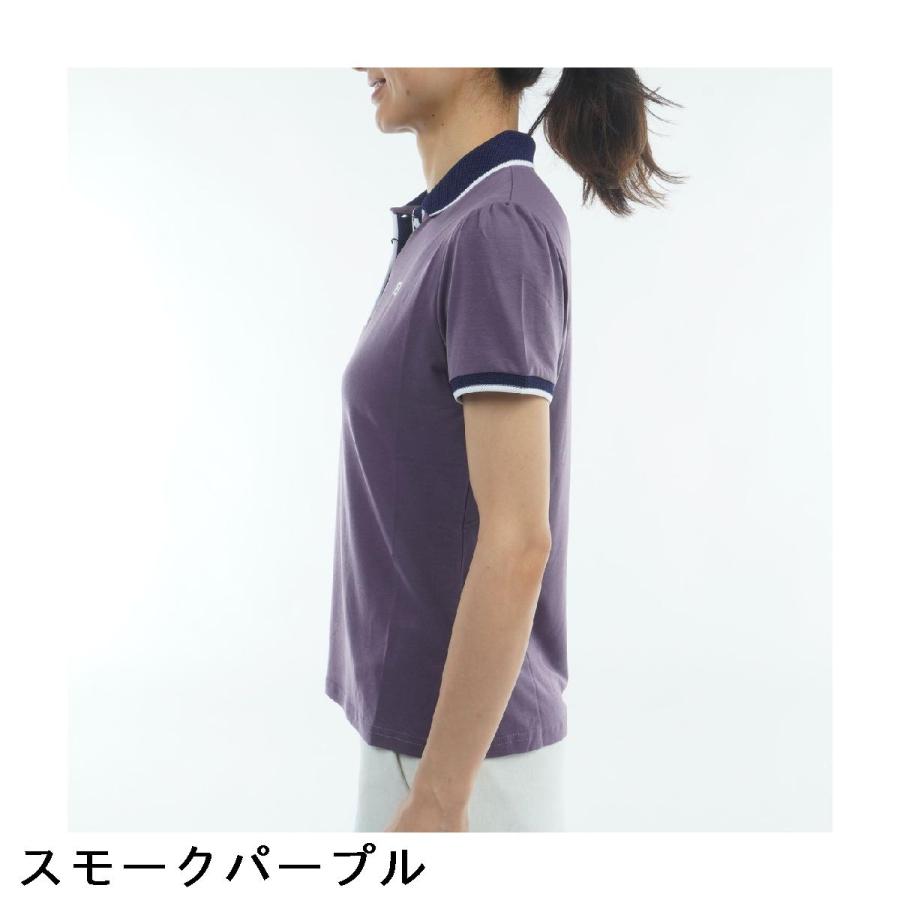 フットジョイ Foot Joy ポップコーンメッシュ襟 スリーブギャザーコットンライクストレッチ半袖ポロシャツ レディスの画像