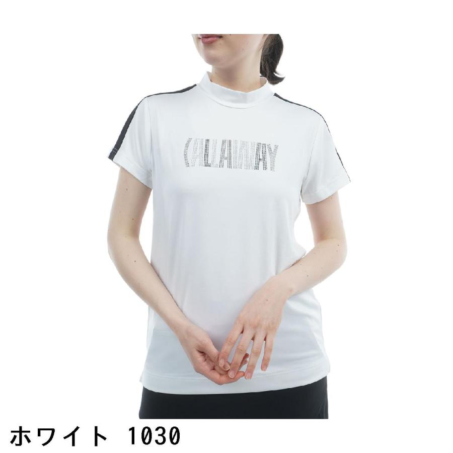キャロウェイゴルフ Callaway Golf ストレッチ ラインストーン付き 半袖モックネックシャツ レディスの画像