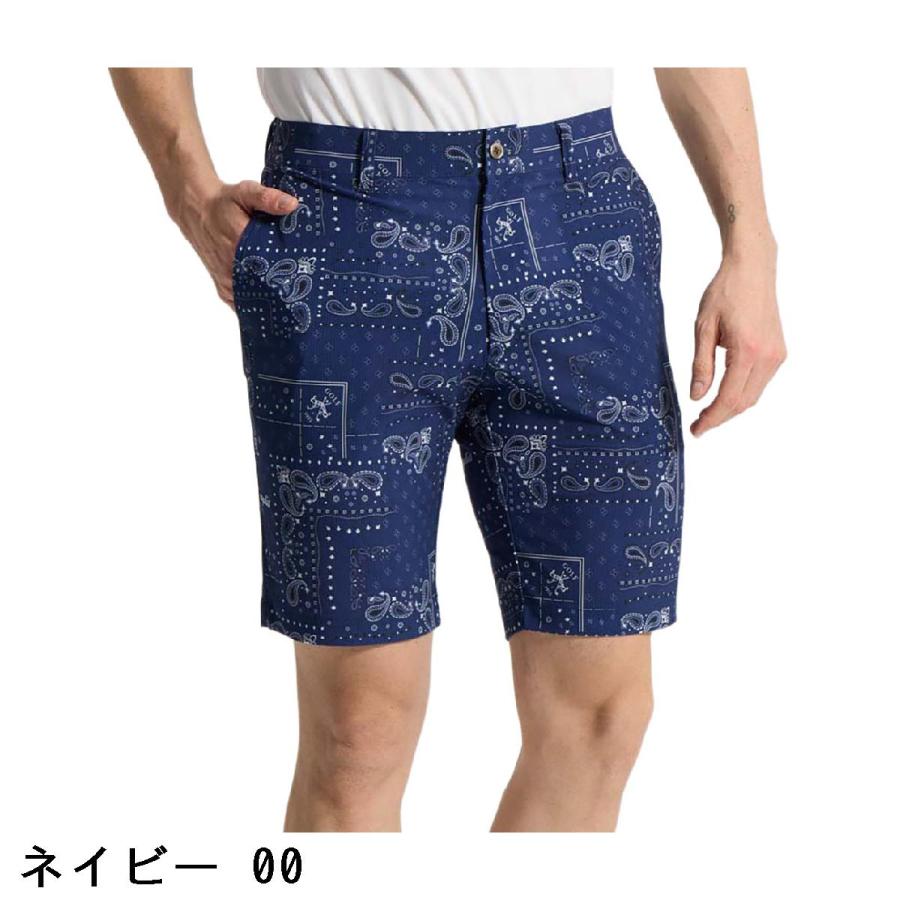 マンシングウェア Munsingwear ストレッチ バンダナ総柄ドットメッシュハーフパンツ