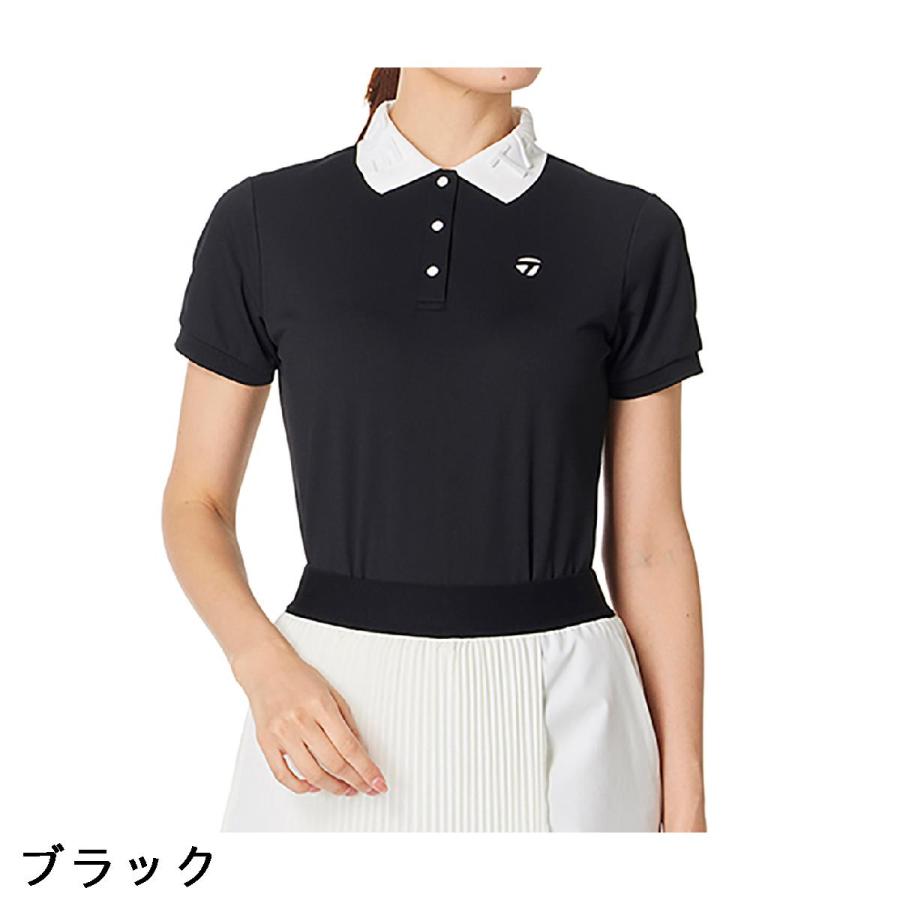 テーラーメイド Taylor Made ストレッチ エンボスリブカラー半袖ポロシャツ レディスの画像