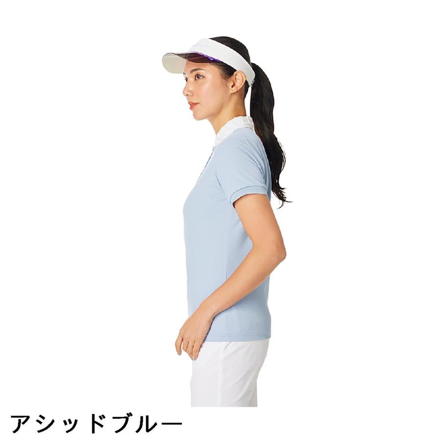 テーラーメイド Taylor Made ストレッチ エンボスリブカラー半袖ポロシャツ レディスの画像