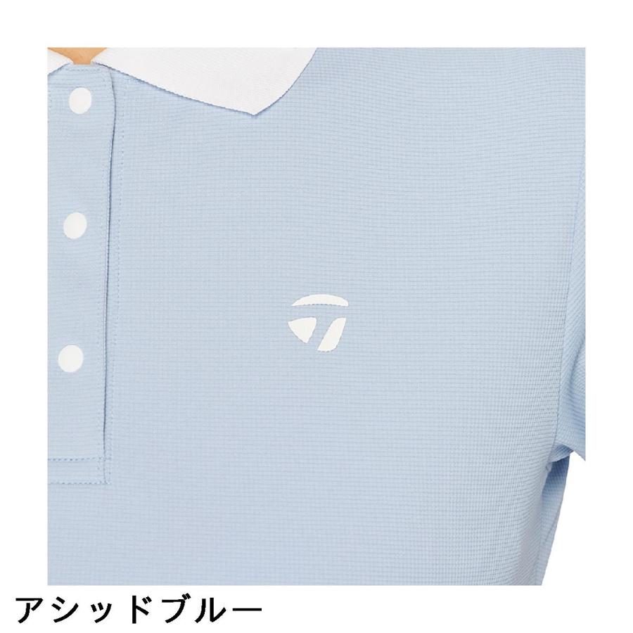 テーラーメイド Taylor Made ストレッチ エンボスリブカラー半袖ポロシャツ レディスの画像