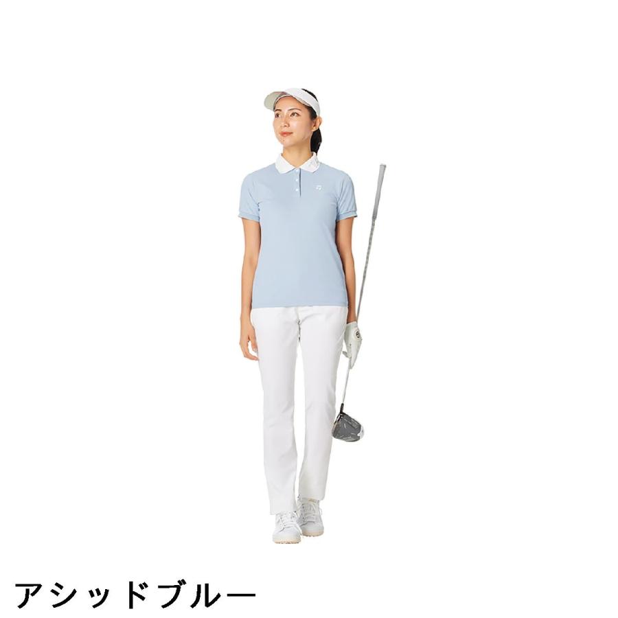 テーラーメイド Taylor Made ストレッチ エンボスリブカラー半袖ポロシャツ レディスの画像