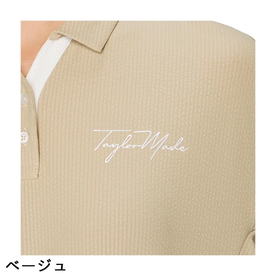 テーラーメイド Taylor Made ストレッチ リラックスシアサッカー半袖ポロシャツ レディスの画像