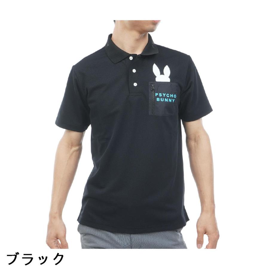 サイコバニー PSYCHO BUNNY GOLF ドライミックス鹿の子 ポケットバニー半袖ポロシャツ_4