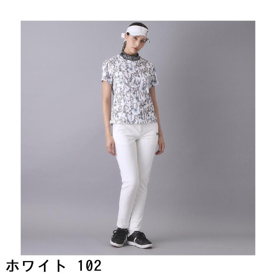 アダバットストリーム ADABAT STREAM ストレッチ 吸水速乾 フラワータイポ モックネック半袖Tシャツ レディス_10