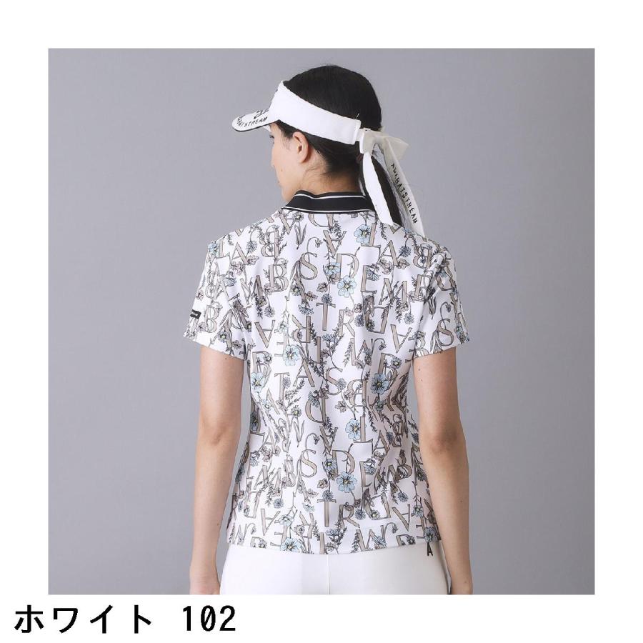 アダバットストリーム ADABAT STREAM ストレッチ 吸水速乾 フラワータイポ モックネック半袖Tシャツ レディス_3