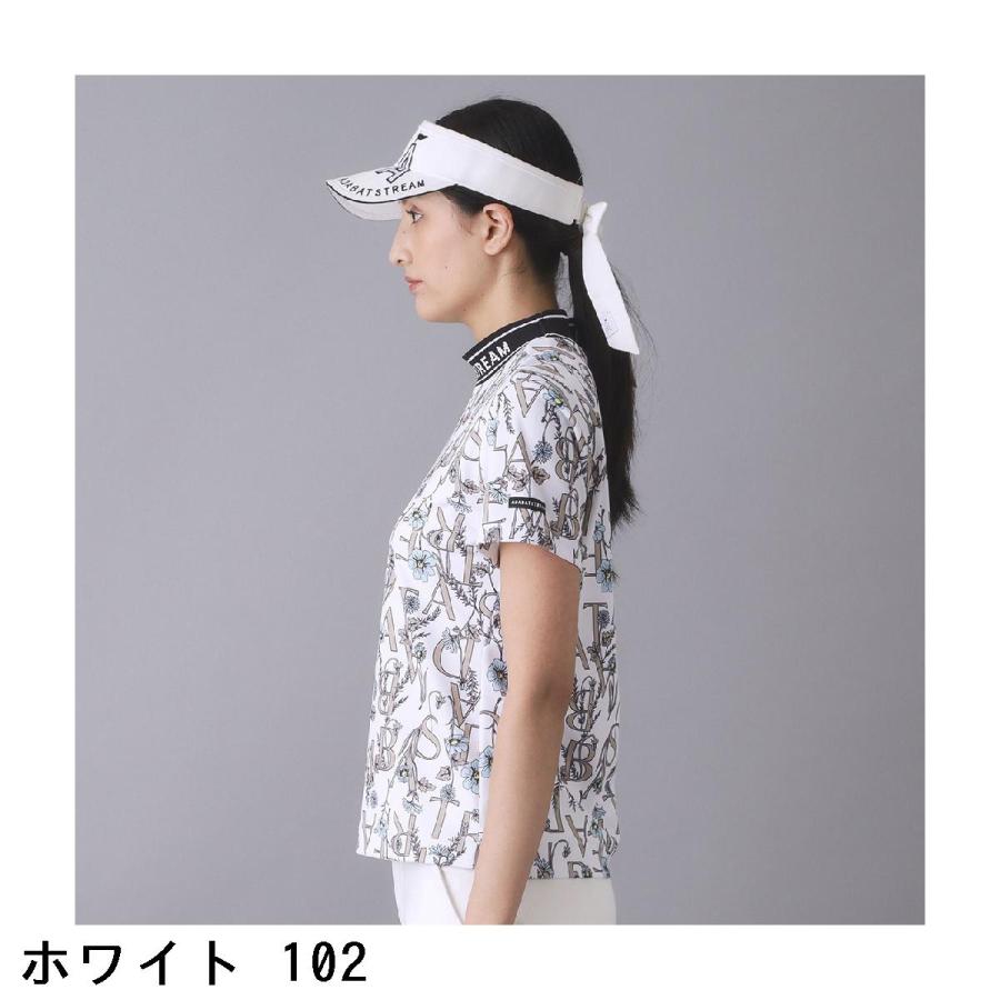 アダバットストリーム ADABAT STREAM ストレッチ 吸水速乾 フラワータイポ モックネック半袖Tシャツ レディス_4