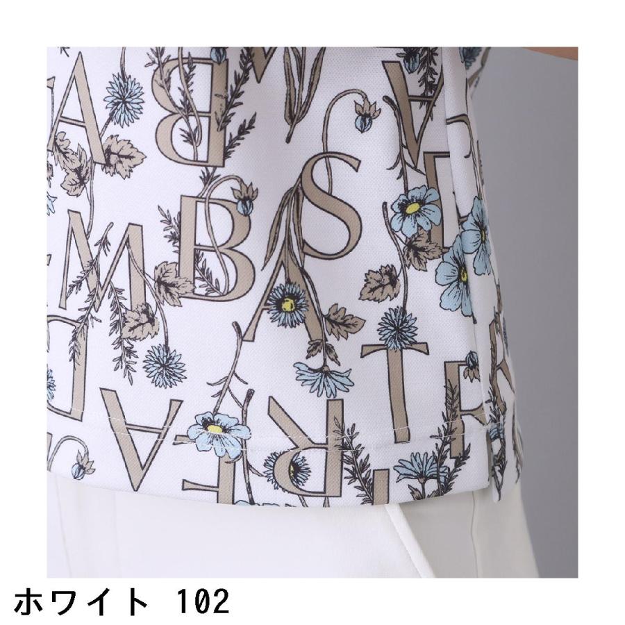 アダバットストリーム ADABAT STREAM ストレッチ 吸水速乾 フラワータイポ モックネック半袖Tシャツ レディス_8