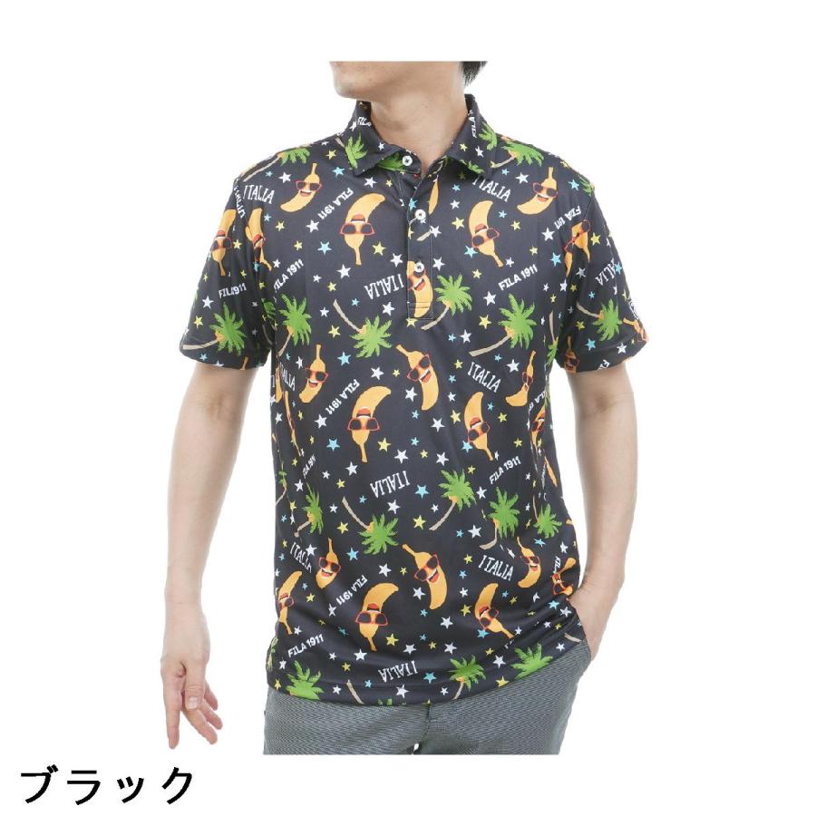 【ゴルフィッカーズ】半袖ポロシャツ GO HOLE？ FILA（フィラ） FILA GOLF リゾートプリント 半袖ポロシャツ : GDO