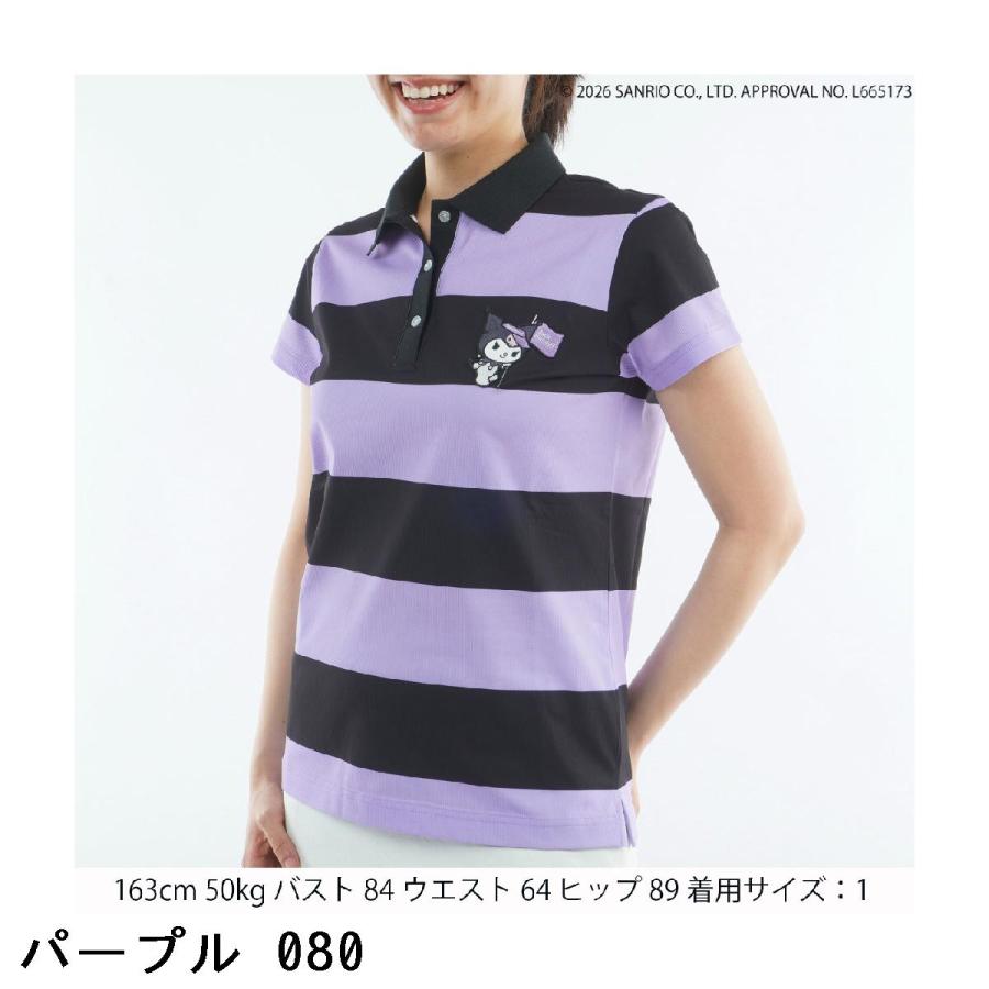 新品タグ付★キャロウェイ　ポロシャツ　五分袖　レディースＳ　ブラック×ボーダー Jack Bunny!!（ジャックバニー） マイメロディ・クロミ