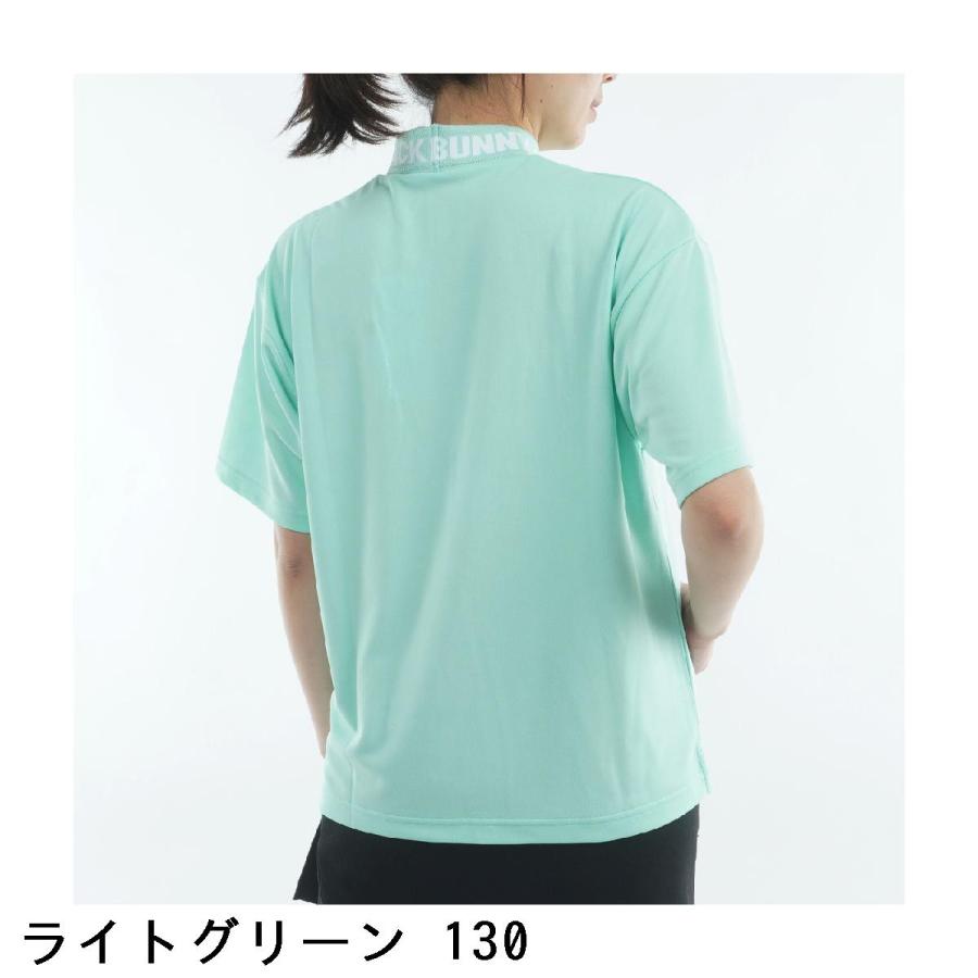ジャックバニー Jack Bunny!! ロゴジャカード モックネック半袖シャツ レディスの画像