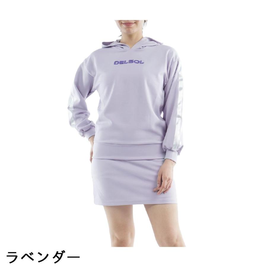 新品　デルソルゴルフ　スウェットトレーナースカート セットアップ デルソルゴルフ DELSOL GOLF サテンライン フーディー＆スカート