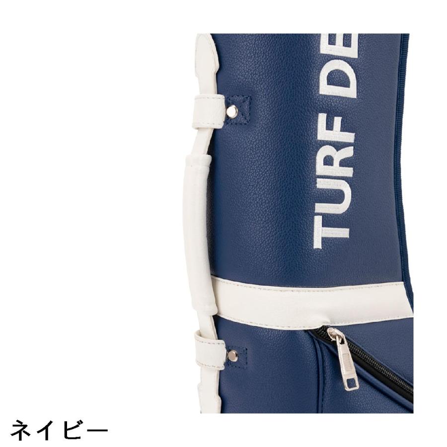 美品 TURF DESIGN キャディバッグ ネイビー/ホワイト　ターフデザイン ターフデザイン TURF DESIGN 3WAY ミニキャディバッグ : GDOゴルフ