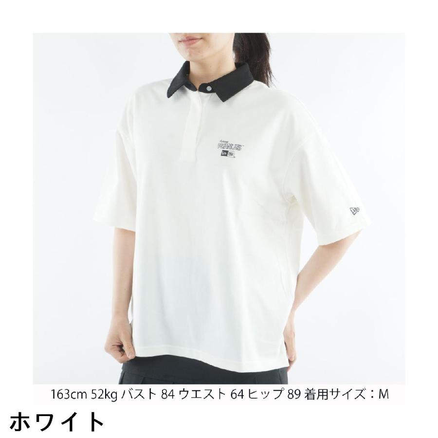 New Era ポロシャツ ホワイト ブラック 刺繍 ゴルフ NEW ERA（ニューエラ） NEW ERA GOLF GFW PNTS CIRCLE 半袖ラグビー