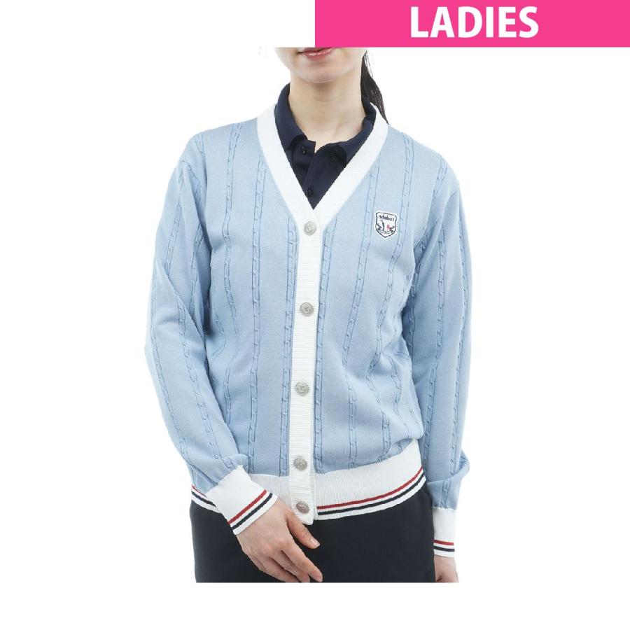 アダバットネイビー ADABAT NAVY ケーブルニットUVカーディガン