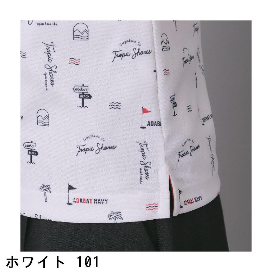 アダバットネイビー ADABAT NAVY ロゴサマープリント半袖ポロシャツ レディス_10