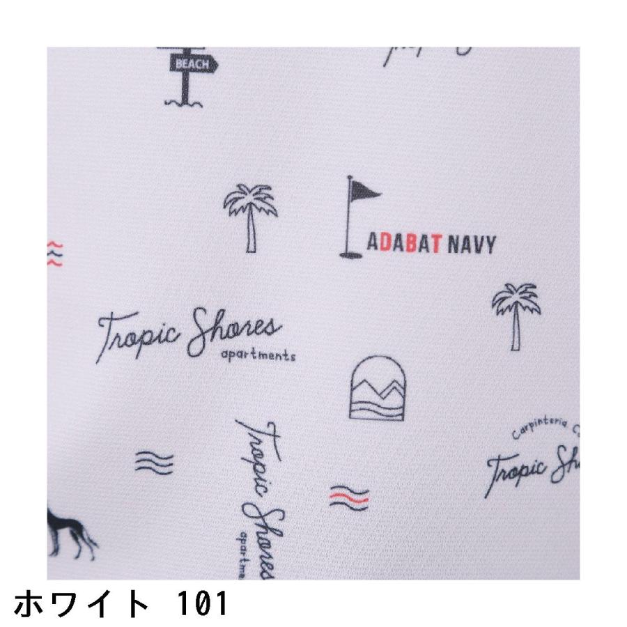 アダバットネイビー ADABAT NAVY ロゴサマープリント半袖ポロシャツ レディス_12