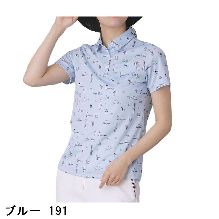 アダバットネイビー ADABAT NAVY ロゴサマープリント半袖ポロシャツ レディス_2