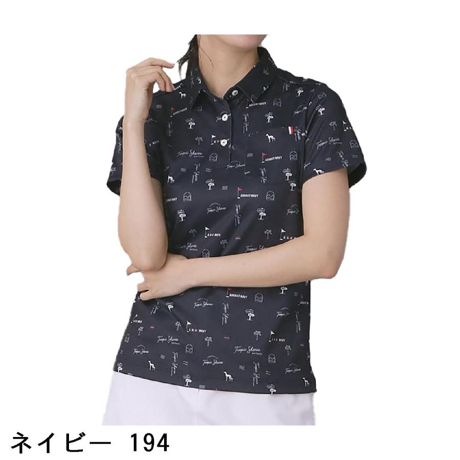 アダバットネイビー ADABAT NAVY ロゴサマープリント半袖ポロシャツ レディス_3