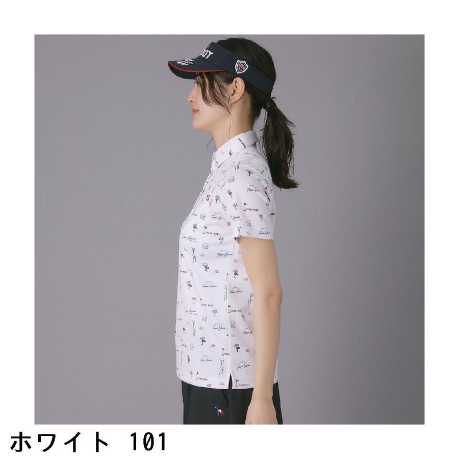 アダバットネイビー ADABAT NAVY ロゴサマープリント半袖ポロシャツ レディス_5