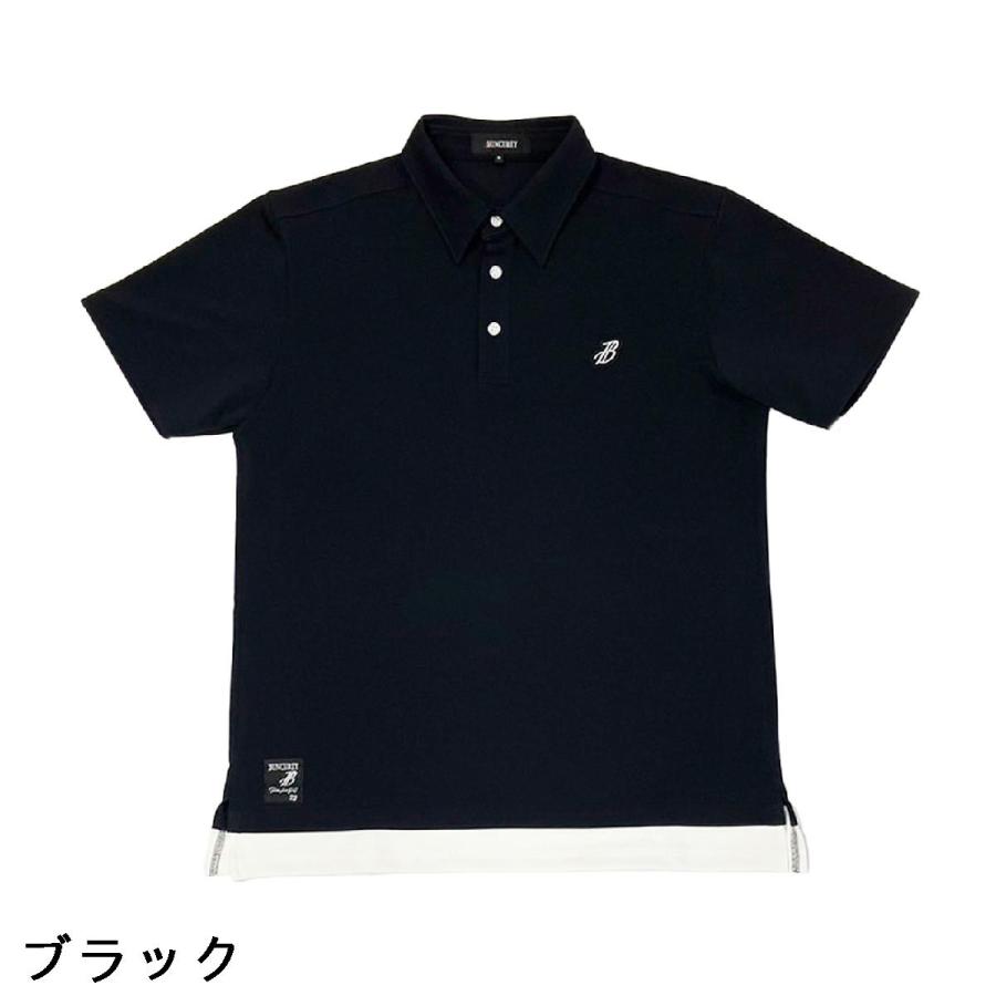 バンクレイ BUNCUREY ストレッチ 配色レイヤード 半袖ポロシャツ : GDO