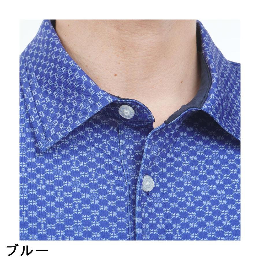 サマーセール　新品未使用　Admiral ゴルフ　ポロシャツ チェック柄 L Admiral（アドミラル） ストレッチ 小紋柄 長袖ポロシャツ : GDOゴルフ