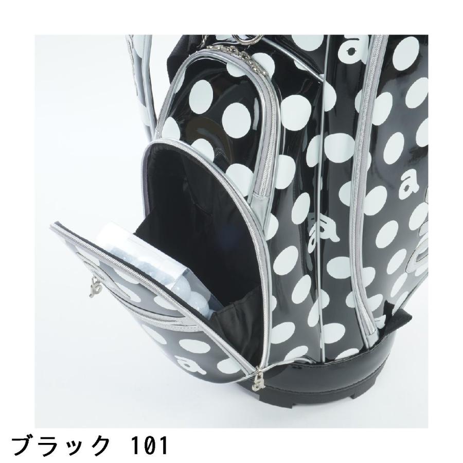 新品同様！archivio ドット柄 ゴルフバッグ archivio（アルチビオ） モノトーンドット柄キャディバッグ レディス