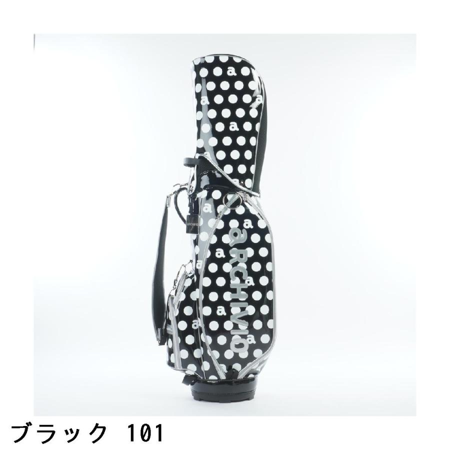 新品同様！archivio ドット柄 ゴルフバッグ archivio（アルチビオ） モノトーンドット柄キャディバッグ レディス