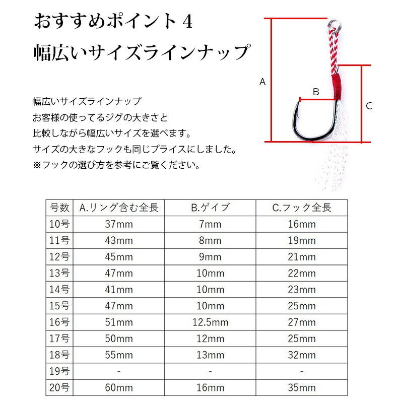 アシストフック ダブル 10セット オーロラティンセル付き ジギング フック ライトショアジギング ジギングフック スロージギング Kan Kan ギーク 通販 Yahoo ショッピング