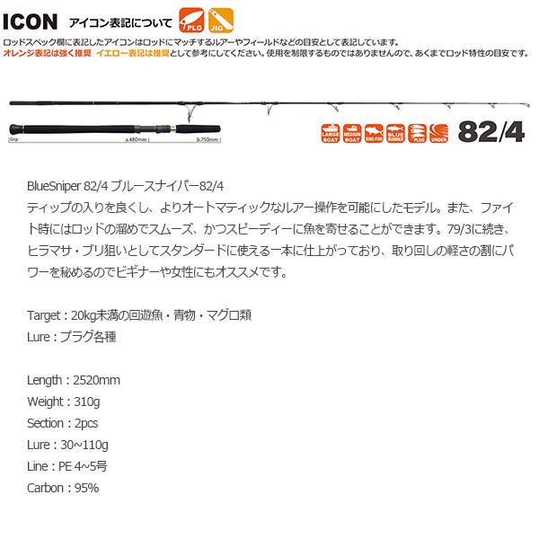 YAMAGA Blanks ヤマガブランクス BlueSniper 82/4 ブルースナイパー BlueSniper BoatCasting ボートキャスティングモデル 竿 ロッド YBS4560395514545｜geak｜05