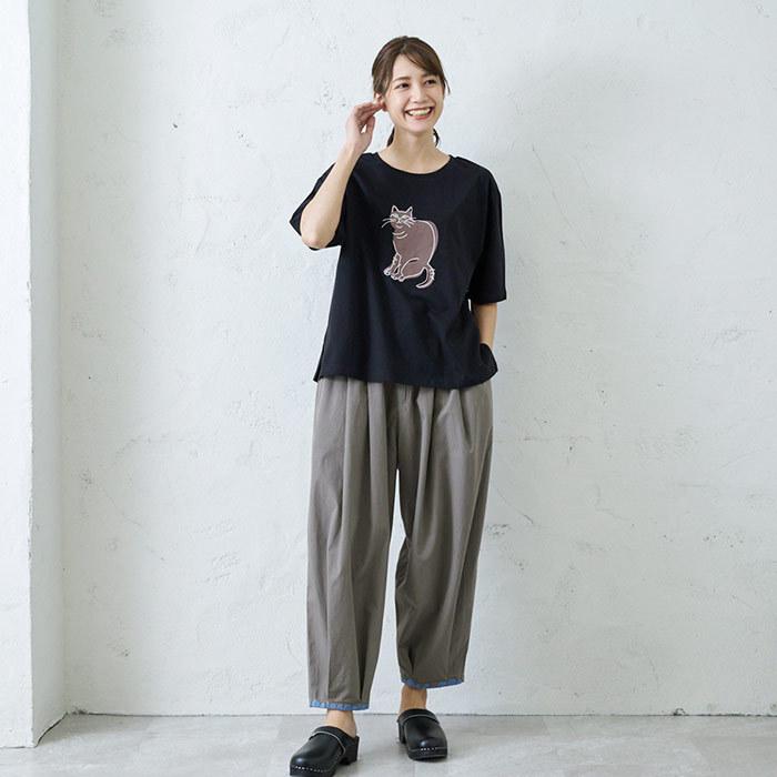 キャットプリントサマートップス