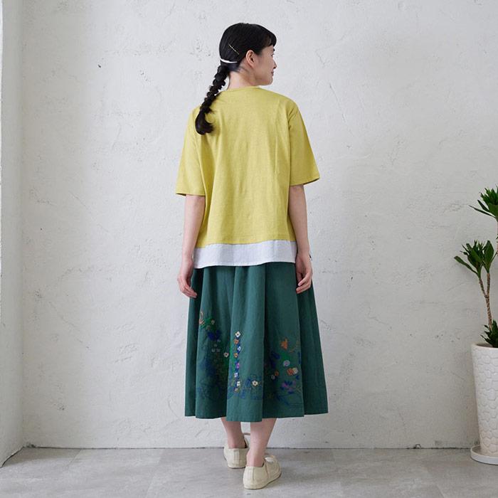 本刺繍スカート レディース ボトムス 大人の ナチュラル カジュアル